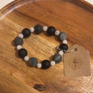 Elegant Black and Gray Beaded Bracelet
